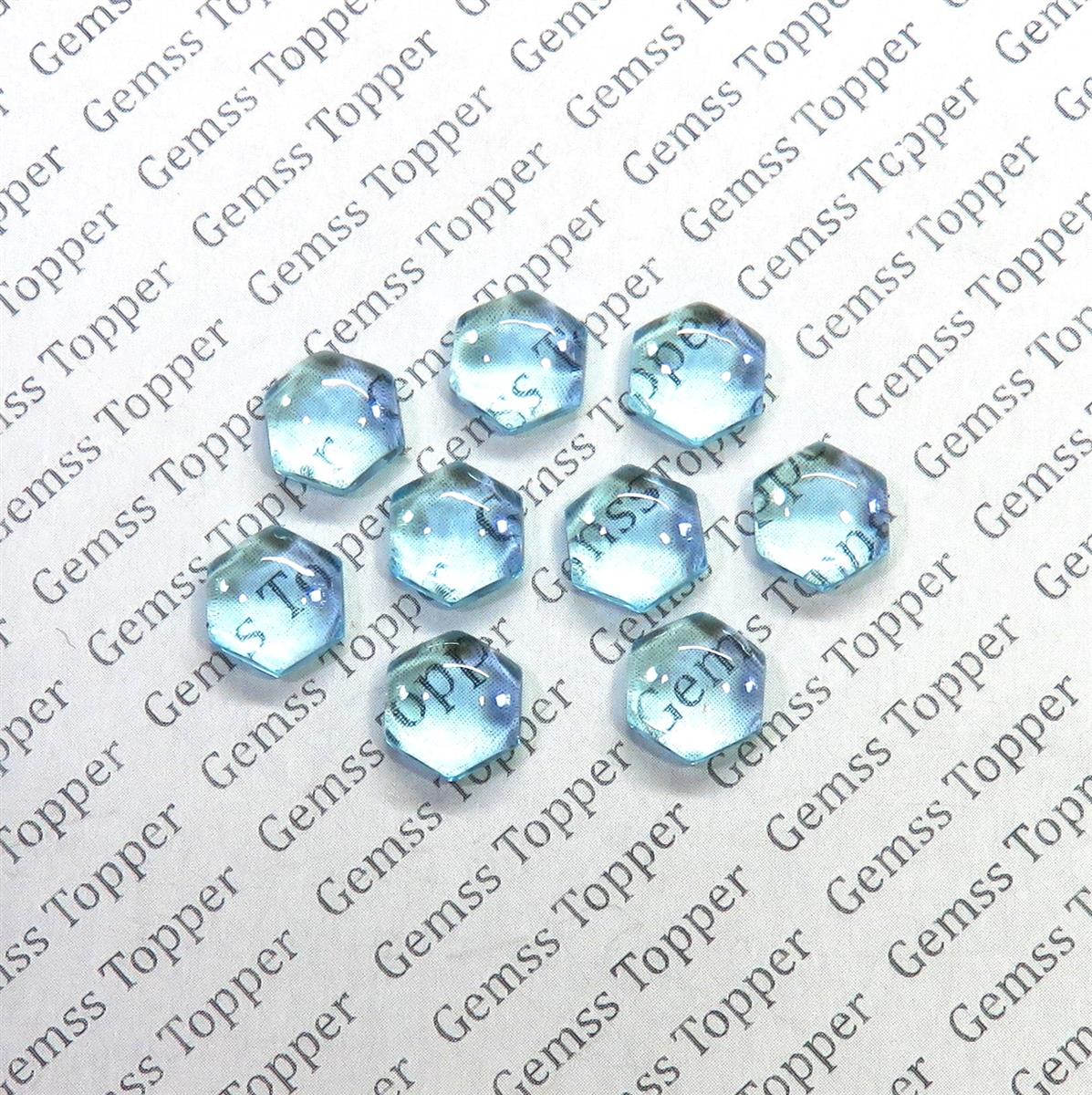 Sky Blue Topaz 10x10 mm Hexagon Cabochon